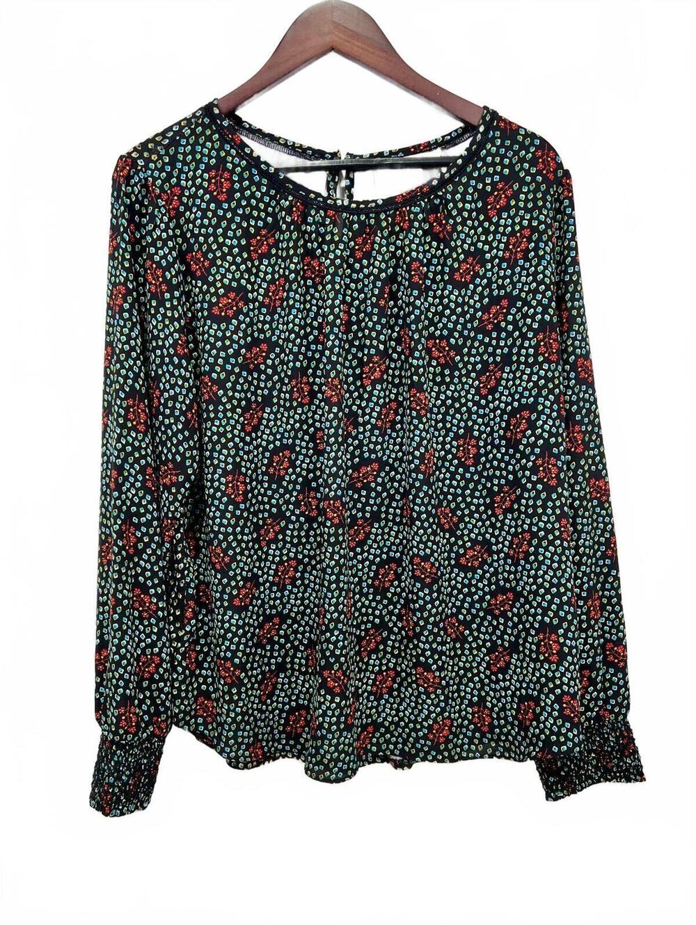 LOFT Size XL Women's Long Sleeve Printed Blouse